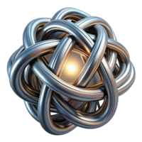 stunning artistic Intertwined metallic wires forming abstract shapes, illuminated by a single spotlight, industrial design aesthetic high resolution png