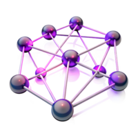 stunning minimalist A network of glowing nodes and connections, futuristic data visualization, dark background with neon accents detailed png