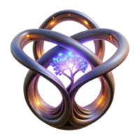wonderful abstract A fractal tree branching into infinity, glowing with an inner light, mathematical art, dark background original png