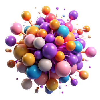 magnificent minimalist A field of colorful particles colliding and merging, dynamic motion, particle physics visualization, dark background original png