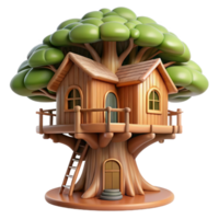 extraordinary abstract A treehouse built into a giant sequoia, warm wood tones, natural lighting, whimsical style, close-up view original png