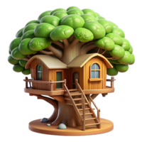 wonderful artistic A treehouse built into a giant sequoia, warm wood tones, natural lighting, whimsical style, close-up view high resolution png