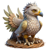 impressive creative A majestic griffin protecting its nest, dramatic lighting, detailed feathers, realistic style genuine png