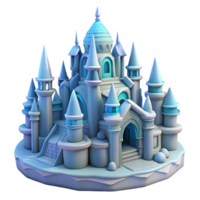 serene classic A whimsical, castle made of ice, intricate details, soft lighting, fantasy art style original png