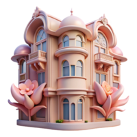 stunning minimalist An art nouveau apartment building with flowing lines and floral motifs, pastel colors, soft lighting, intricate details exclusive png