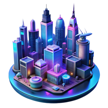 dramático clássico uma futurista paisagem urbana com vôo veículos e imponente arranha-céus, néon luzes, cyberpunk estilo, noite cena genuíno png