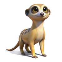 elegant modern A curious meerkat standing alert in the desert, midday sun, sharp focus, National Geographic style authentic png