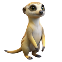 magnificent classic A curious meerkat standing alert in the desert, midday sun, sharp focus, National Geographic style high resolution png