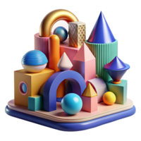 magnificent creative Conceptual architecture, abstract forms, geometric shapes, bold colors, surreal atmosphere original png