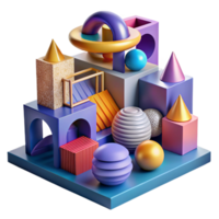 wonderful creative Conceptual architecture, abstract forms, geometric shapes, bold colors, surreal atmosphere 4K png
