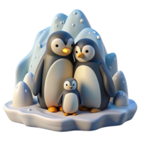 wonderful modern A family of penguins huddled together on an icy plain, blizzard conditions, survival theme, documentary style high resolution png