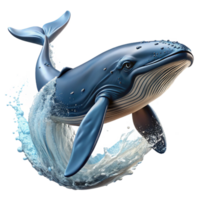 stunning abstract A majestic humpback whale breaching the ocean surface, splashing water, dynamic movement, wildlife photography style genuine png