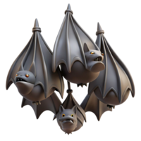impressive contemporary A colony of bats hanging upside down in a dark cave, eerie lighting, chiaroscuro, gothic style premium png