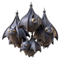 elegant creative A colony of bats hanging upside down in a dark cave, eerie lighting, chiaroscuro, gothic style genuine png