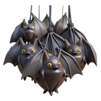 vibrant traditional A colony of bats hanging upside down in a dark cave, eerie lighting, chiaroscuro, gothic style genuine png
