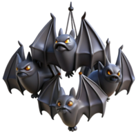 magnificent traditional A colony of bats hanging upside down in a dark cave, eerie lighting, chiaroscuro, gothic style premium png