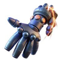 extraordinary artistic A giant robot hand reaching down from a stormy sky, dramatic lighting with lightning strikes, sci-fi style high resolution png