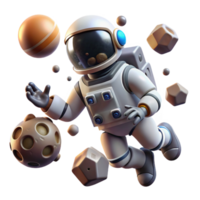 magnificent abstract A lone astronaut floating in space surrounded by technological debris, realistic lighting, space opera style exclusive png