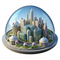 beautiful vintage A futuristic city built within a giant biodome, soft natural lighting, utopian style professional png