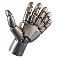 wonderful abstract A human hand merging with a metallic robotic hand, stark contrasting lighting, cyberpunk style detailed png
