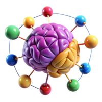 vibrant abstract A network of interconnected brains floating in a digital space, vibrant multicolored lighting, abstract style premium png
