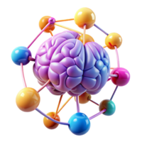 elegant modern A network of interconnected brains floating in a digital space, vibrant multicolored lighting, abstract style original png