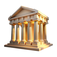 magnificent rustic A crumbling ancient Greek temple with Doric columns, soft golden sunlight, classical, genuine png