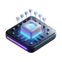 beautiful contemporary A single, glowing circuit board floating in a dark void, ethereal lighting, abstract style 4K png