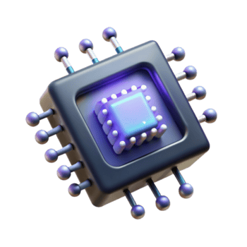 prachtig artistiek een single microchip drijvend in een donker leegte, uitstralend binair code net zo etherisch licht, surrealistische stijl 4k png