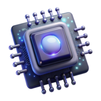 serene minimalist A single microchip floating in a dark void, radiating binary code as ethereal light, surreal style 4K png