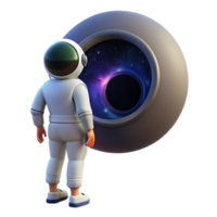 impressive rustic A lone astronaut gazing at a colossal black hole from the window of a spaceship, realistic style, cosmic horror lighting high resolution png