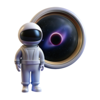 beautiful contemporary A lone astronaut gazing at a colossal black hole from the window of a spaceship, realistic style, cosmic horror lighting genuine png