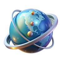 magnificent classic A holographic projection of the Earth, rotating slowly, data streams flowing around it, futuristic style professional png