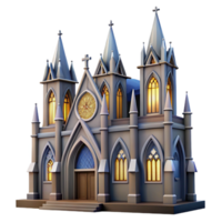 magnificent modern A gothic cathedral, soaring arches, stained glass windows, dramatic lighting, religious iconography genuine png
