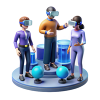 serene abstract A group of people wearing augmented reality glasses, interacting with virtual objects, urban setting, futuristic style professional png