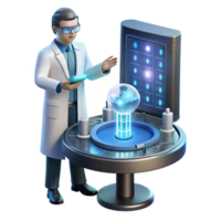 dramatic creative A scientist working on a futuristic interface, holographic displays, laboratory setting, cinematic lighting genuine png