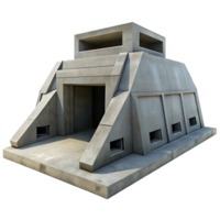 elegant rustic A Brutalist concrete bunker, stark geometric forms, heavy shadows, overcast sky, cold war era 4K png