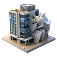 vibrant abstract A deconstructivist office building, fragmented forms, distorted angles, clashing materials, urban setting original png