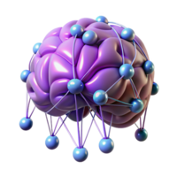 extraordinary vintage A human brain connected to a network of wires, glowing with energy, cyberpunk style high resolution png