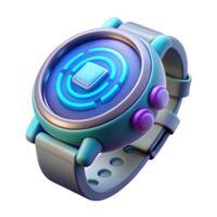 vibrant rustic A futuristic watch displaying holographic information, sleek design, close-up shot high resolution png
