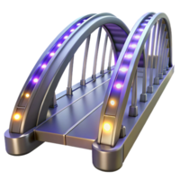 beautiful artistic A futuristic bridge, sleek metallic structure, glowing lights, spanning a vast chasm, science fiction style authentic png