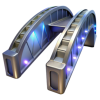 extraordinary minimalist A futuristic bridge, sleek metallic structure, glowing lights, spanning a vast chasm, science fiction style professional png