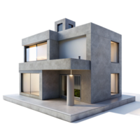 extraordinary modern A minimalist concrete house, simple geometric forms, large windows, natural light, serene atmosphere authentic png