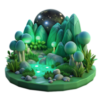 extraordinary artistic A lush, green valley teeming with bioluminescent flora, illuminated by moonlight, in a hyperrealistic style with intricate detail original png