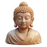elegant rustic A portrait of a serene Buddha statue with intricate carvings, soft golden lighting, spiritual art style authentic png