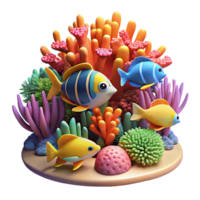 beautiful traditional A vibrant coral reef teeming with colorful fish, illuminated by underwater sunlight, in a photorealistic style with a wide angle lens high quality png