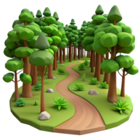 beautiful traditional A winding path through a dense forest, illuminated by dappled sunlight filtering through the trees, in a realistic landscape photography style original png