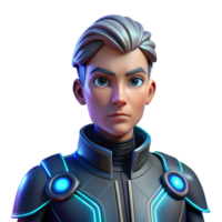 beautiful vintage A portrait of a futuristic android with glowing circuits, neon lighting, cyberpunk style professional png