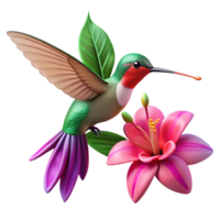beautiful vintage A tiny hummingbird hovering near a vibrant fuchsia flower, wings a blur, captured in macro photography with shallow depth of field and soft lighting authentic png