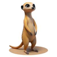 vibrant contemporary A curious meerkat standing on its hind legs in the desert, alert and inquisitive, depicted in a photorealistic style with sharp focus and natural lighting detailed png